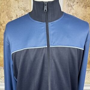 Vince Jacket Men's XL Full Zip Blue Black Colorblock Performance Stretch‎ Track